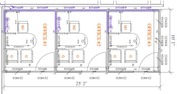 Modular Walls System - Office Design Space 6 - 2D layout 