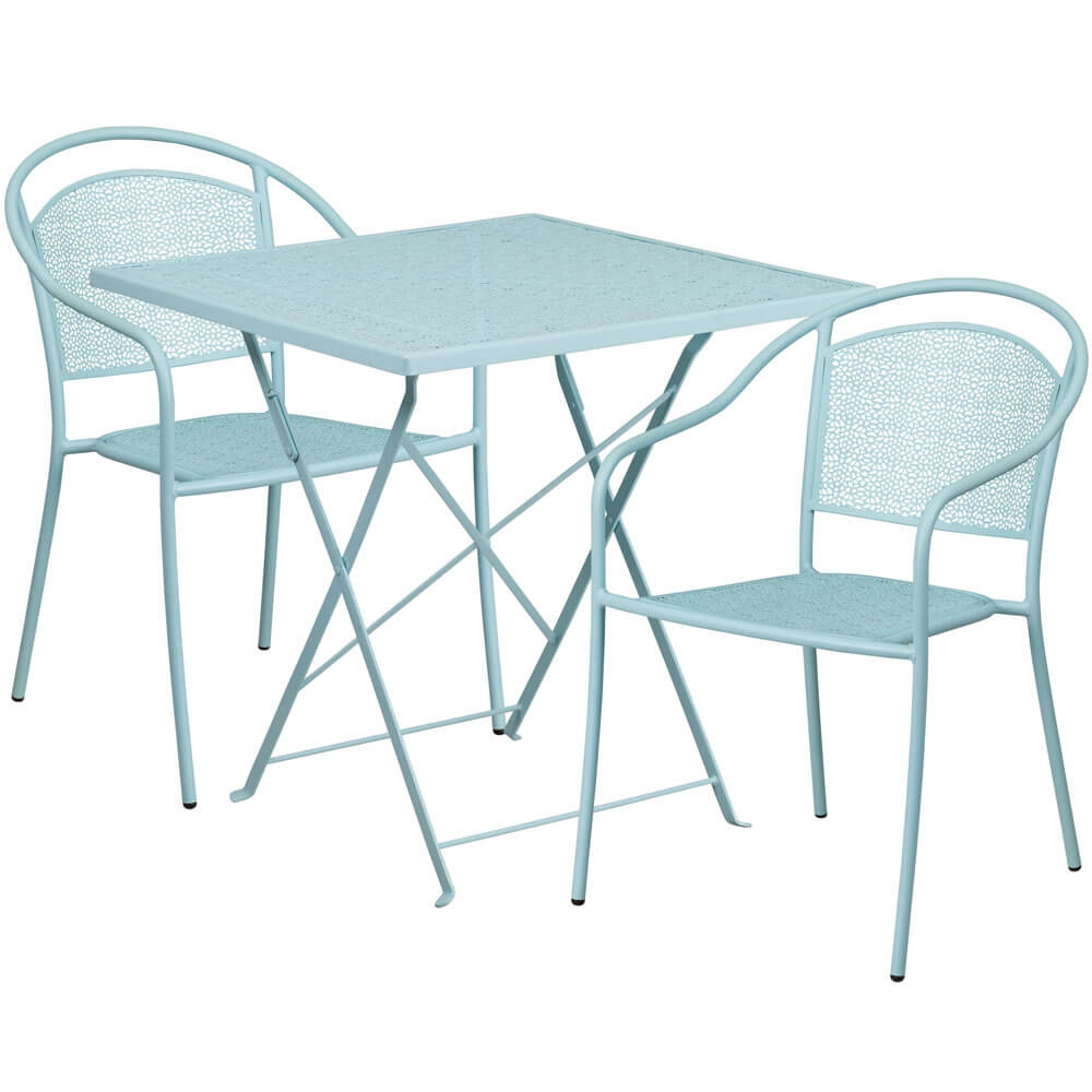 Bistro table set CUB CO 28SQF 03CHR2 SKY GG FLA