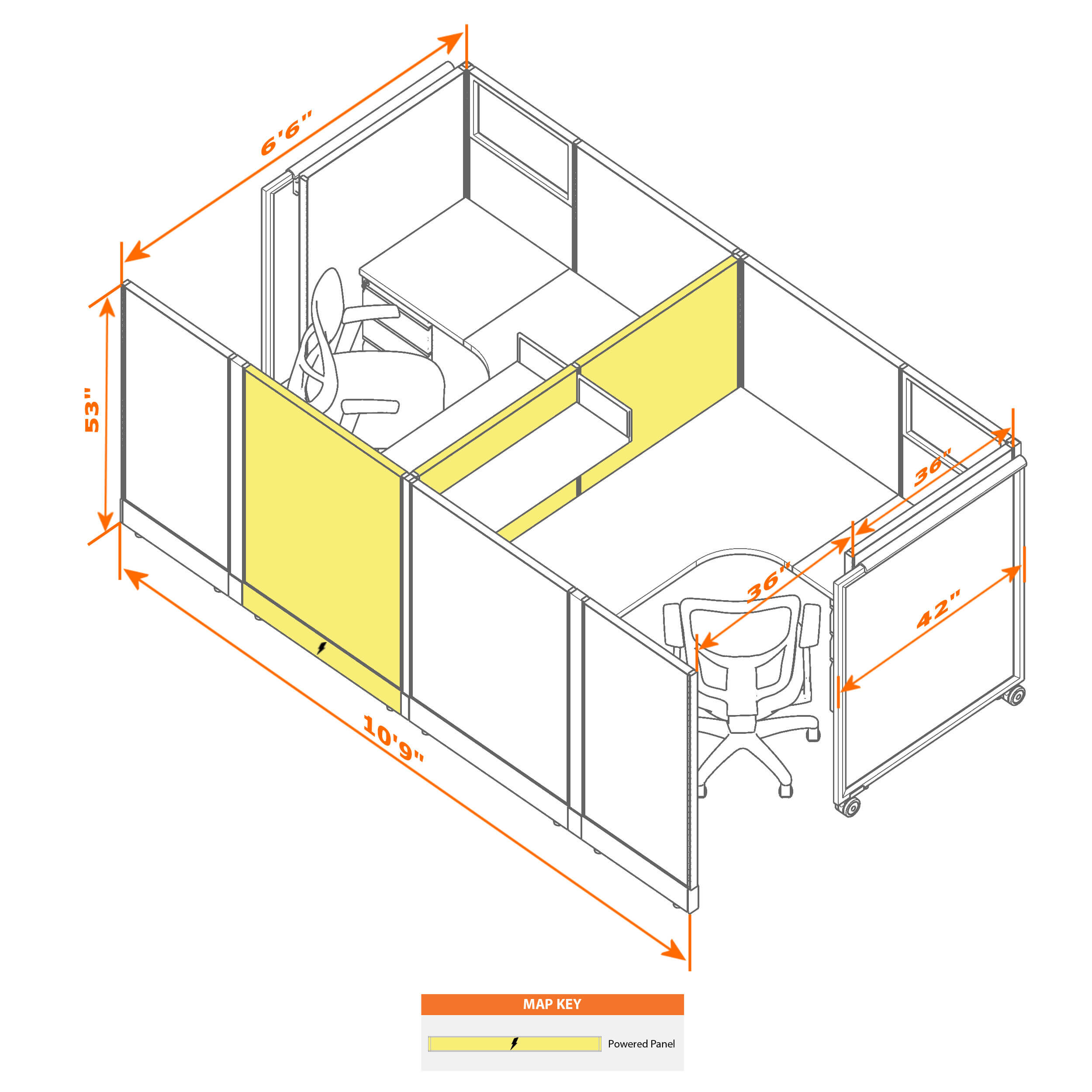 Cubicle with door 56