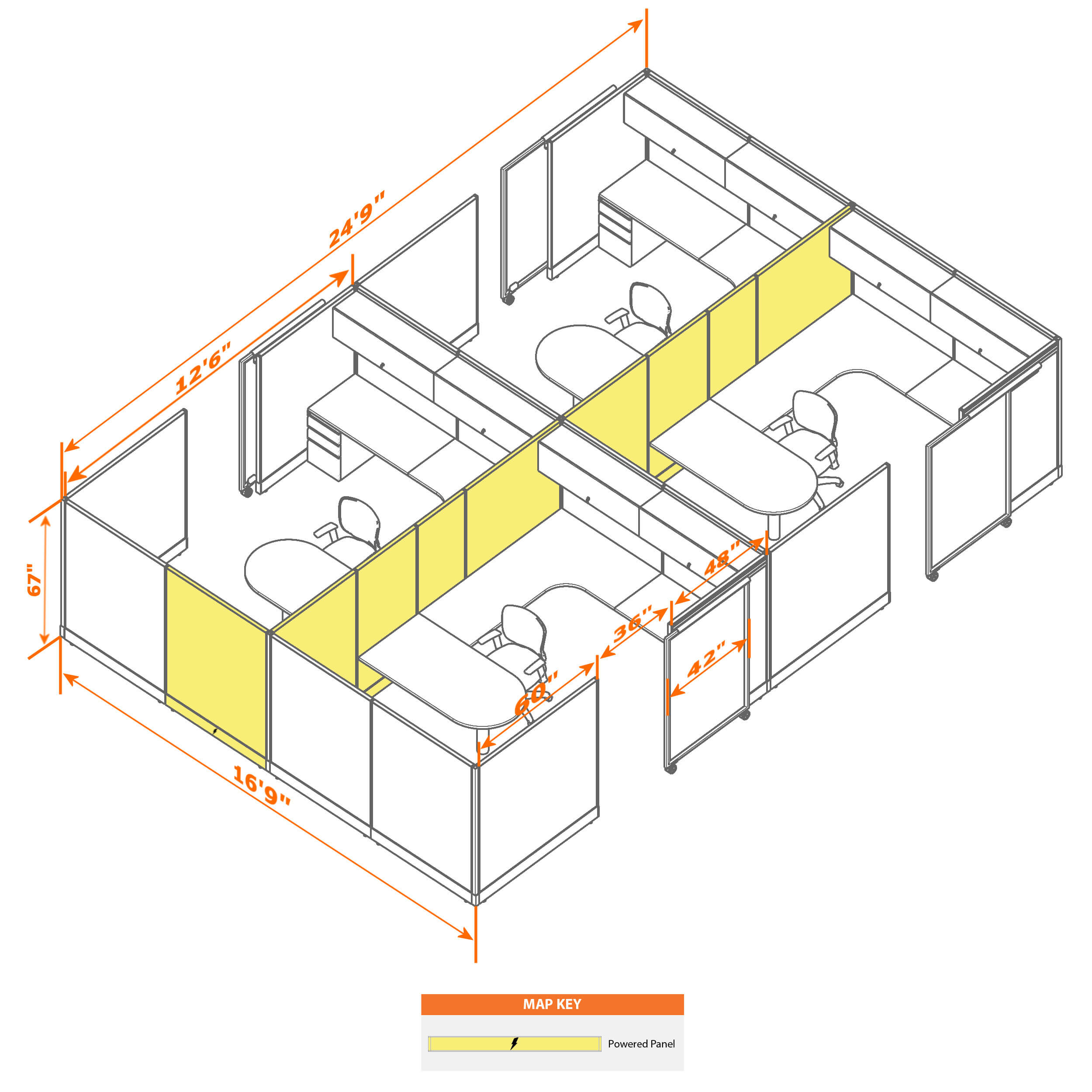 Cubicle with door 812 4c