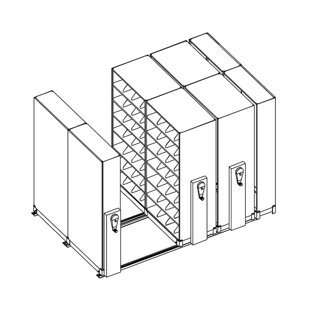 Filing system for office mobile storage shelving