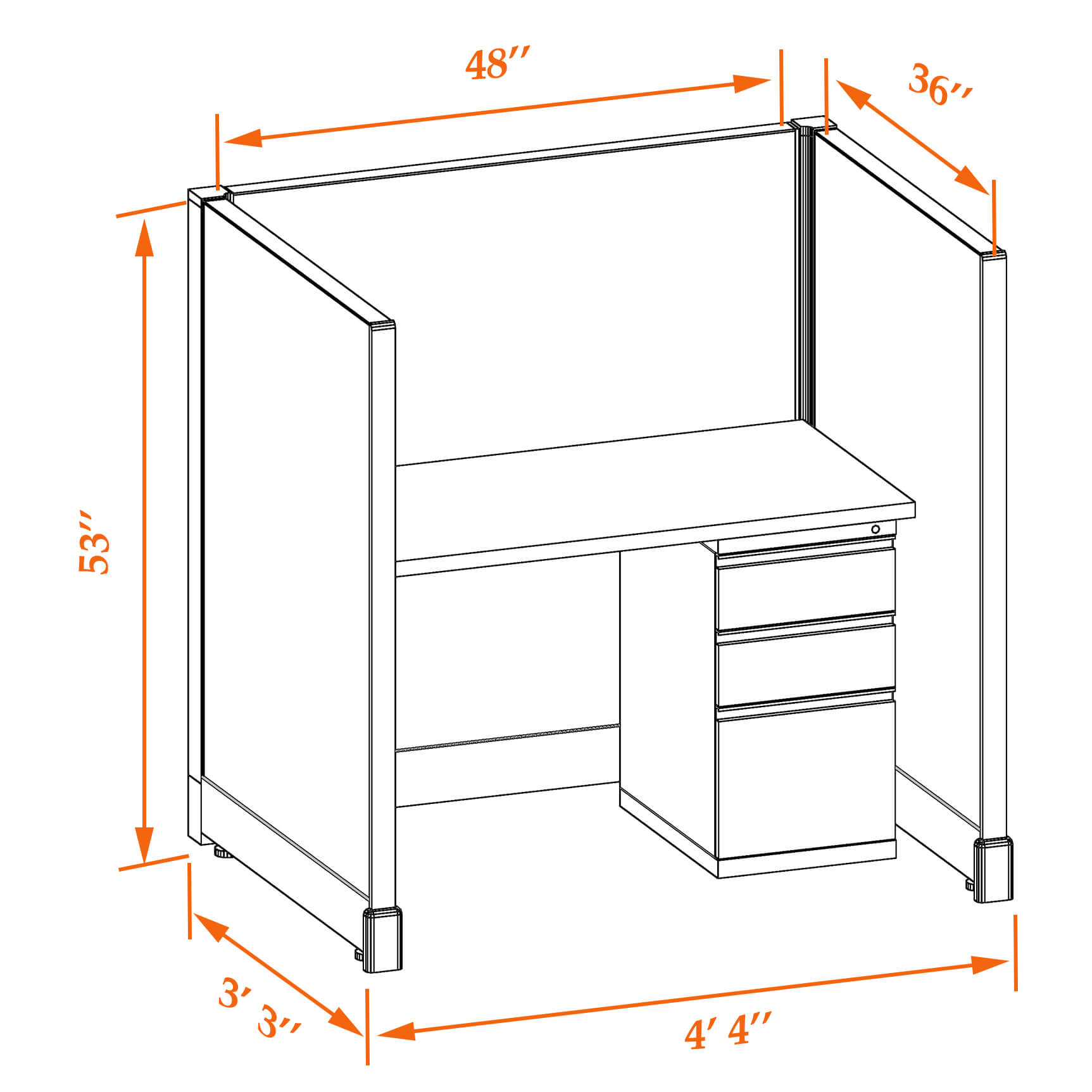 Hot desk CUB 1 53 34 WHT WH PSO