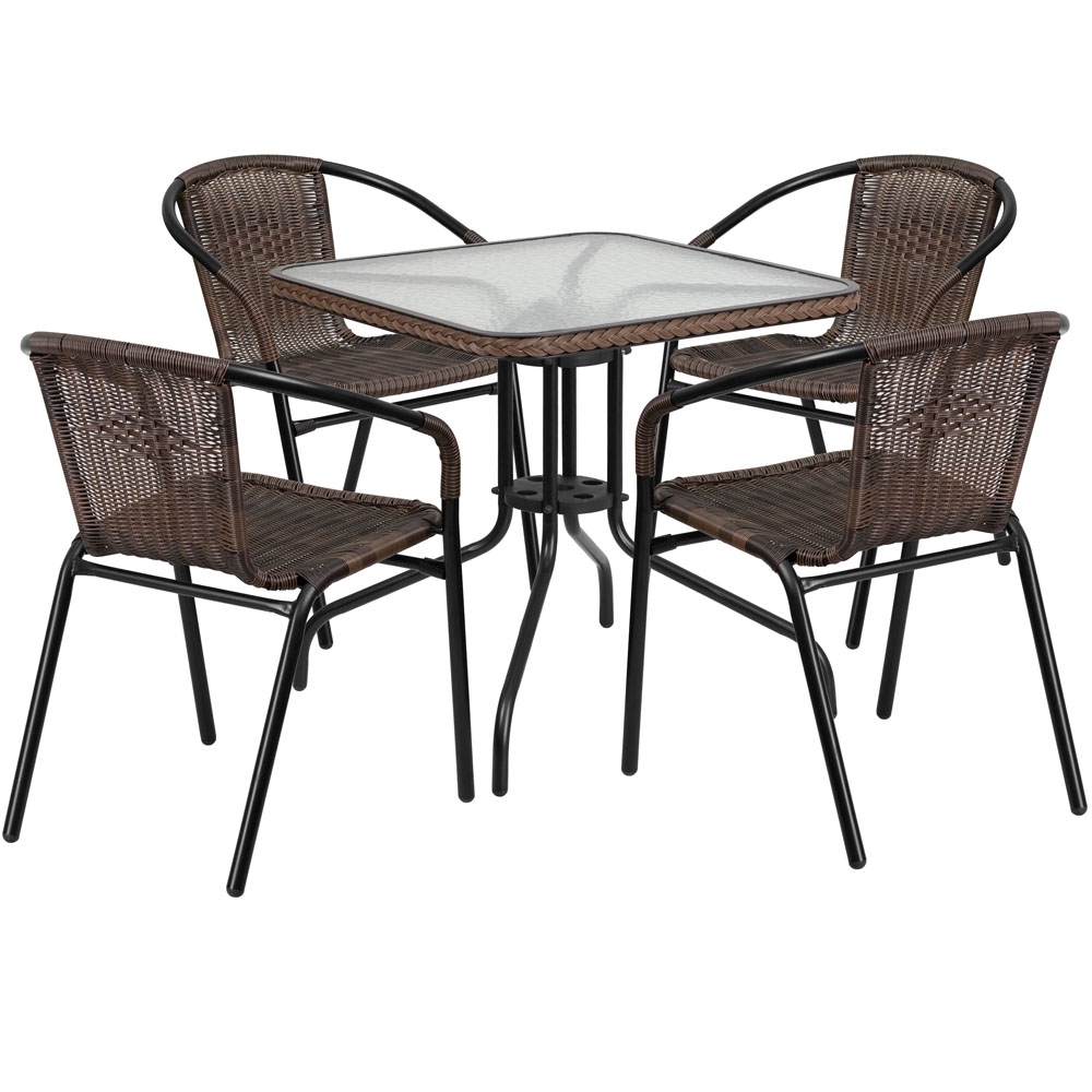 Patio table and chairs rattan table and 4 chairs