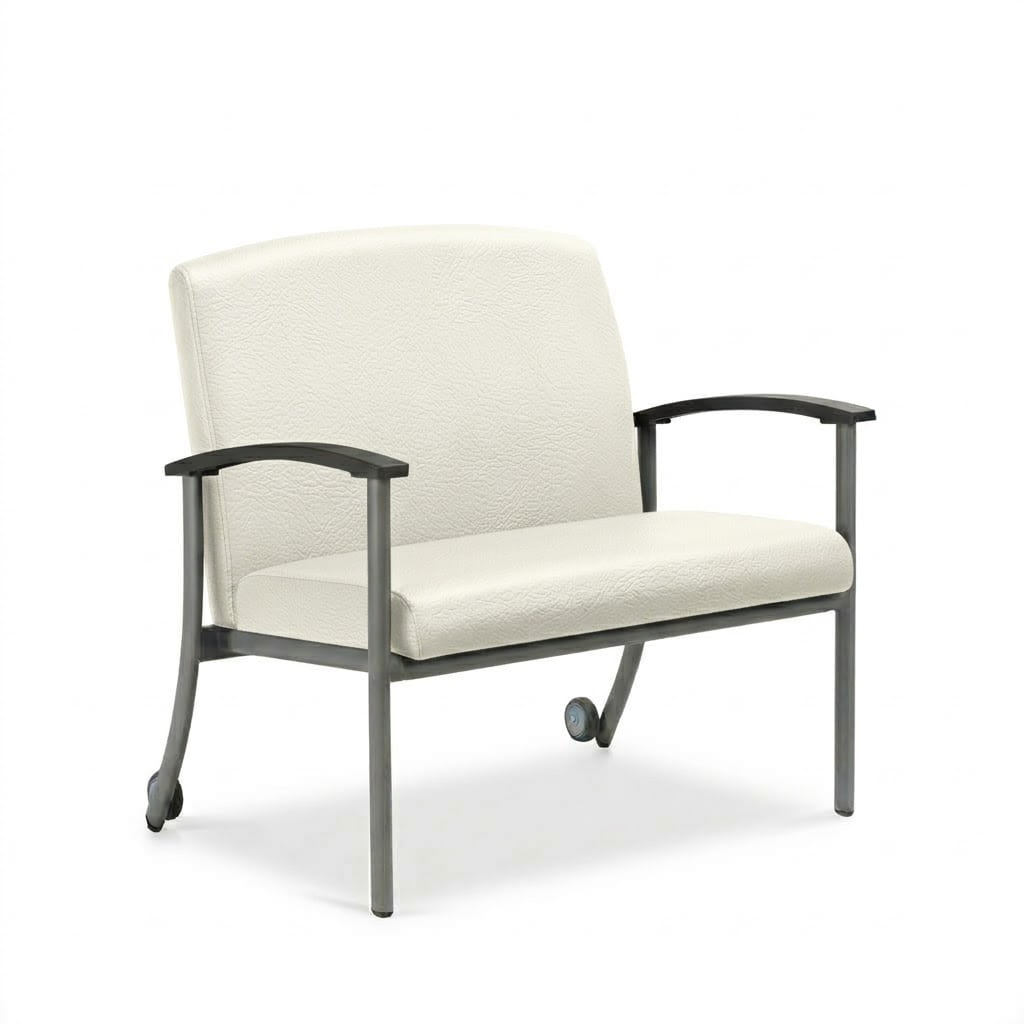 Chair with wheels low back white