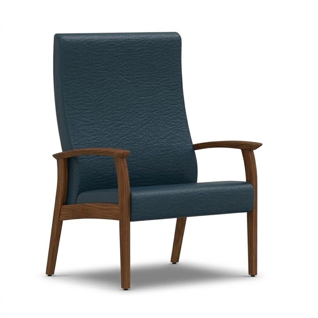 Wide chair open arms navy