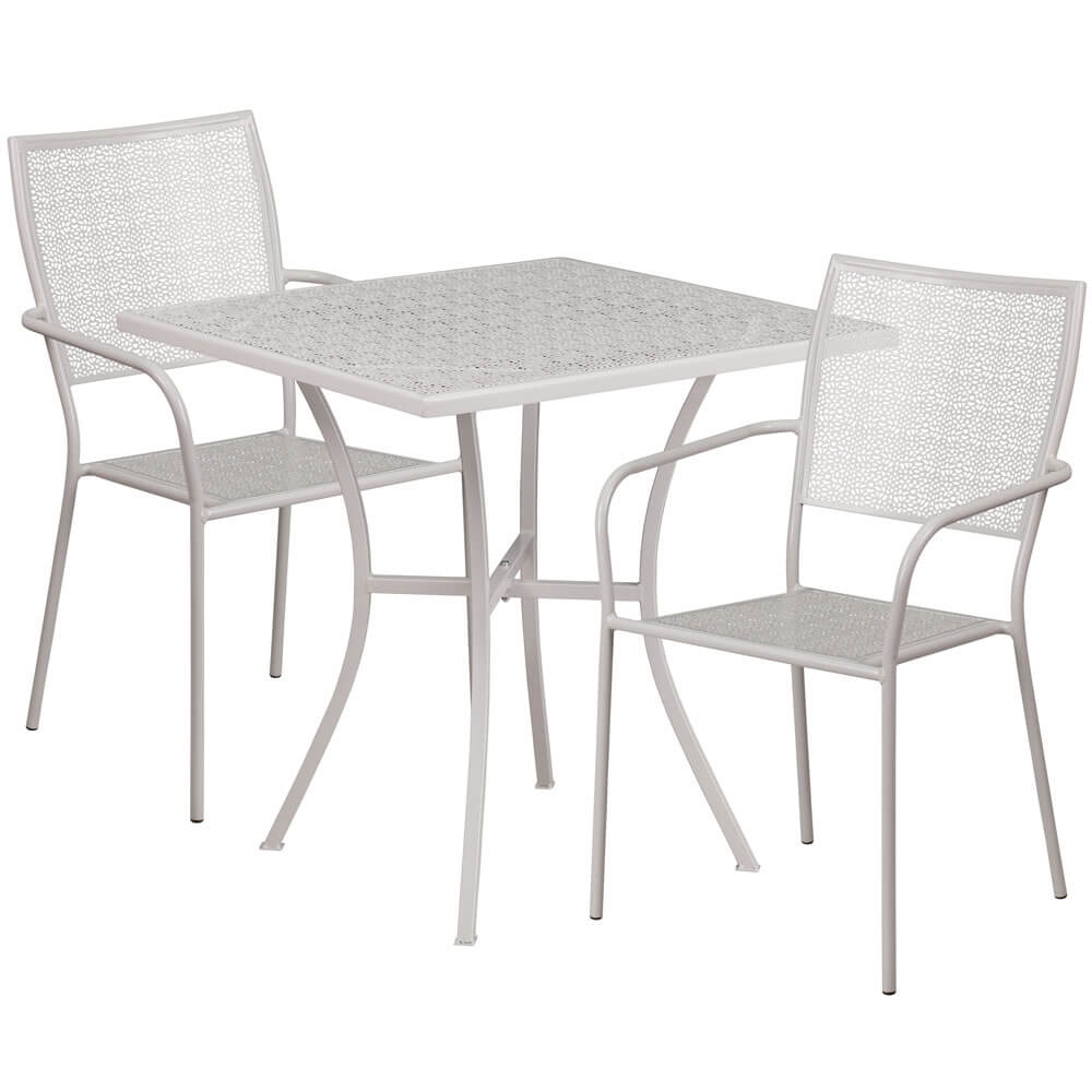 Bistro table set CUB CO 28SQ 02CHR2 SIL GG FLA