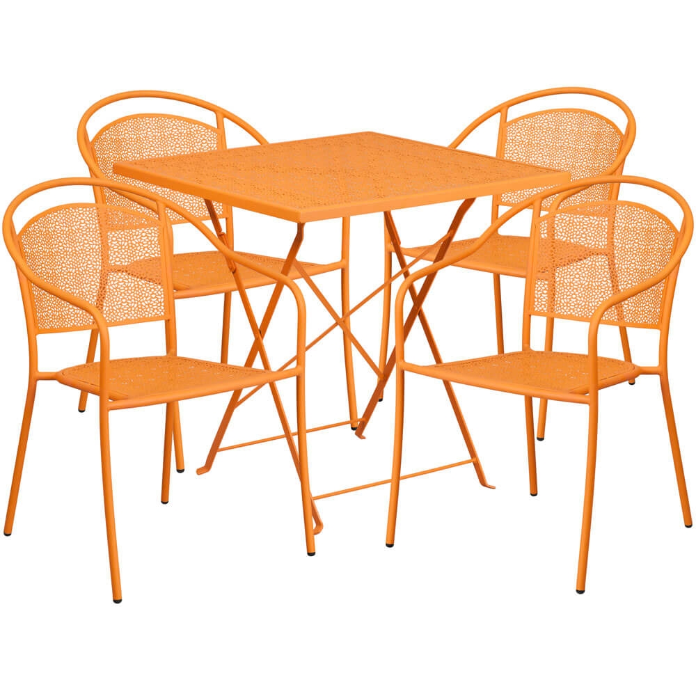 Bistro table set CUB CO 28SQF 03CHR4 OR GG FLA