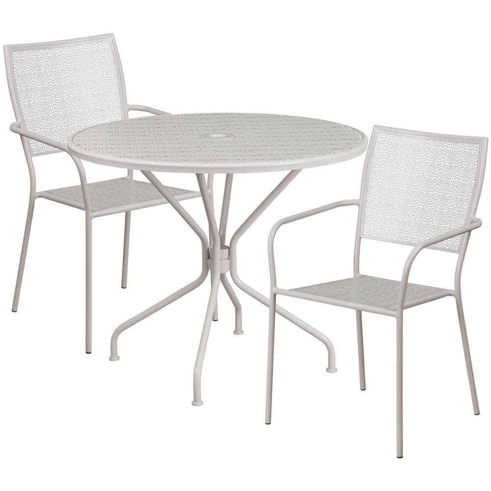 Bistro table set CUB CO 35RD 02CHR2 SIL GG FLA