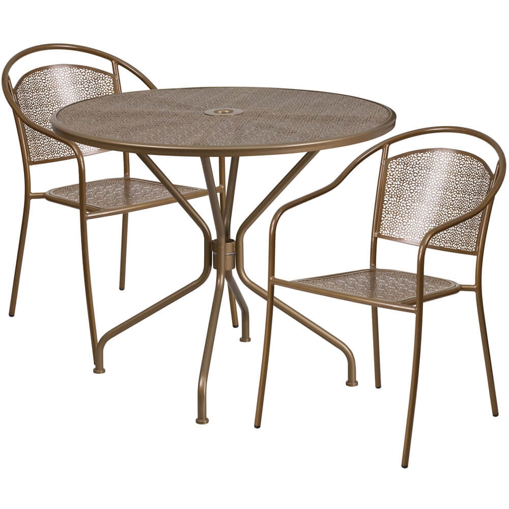 Bistro table set CUB CO 35RD 03CHR2 GD GG FLA