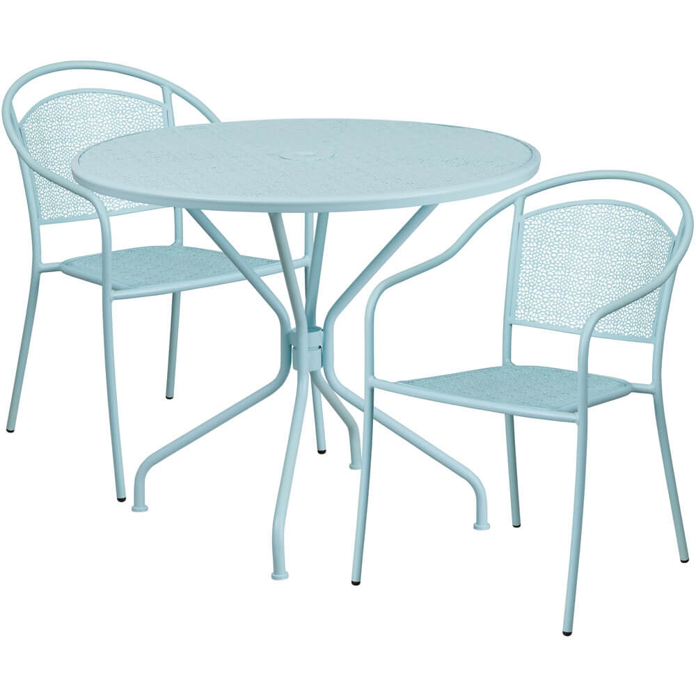 Bistro table set CUB CO 35RD 03CHR2 SKY GG FLA