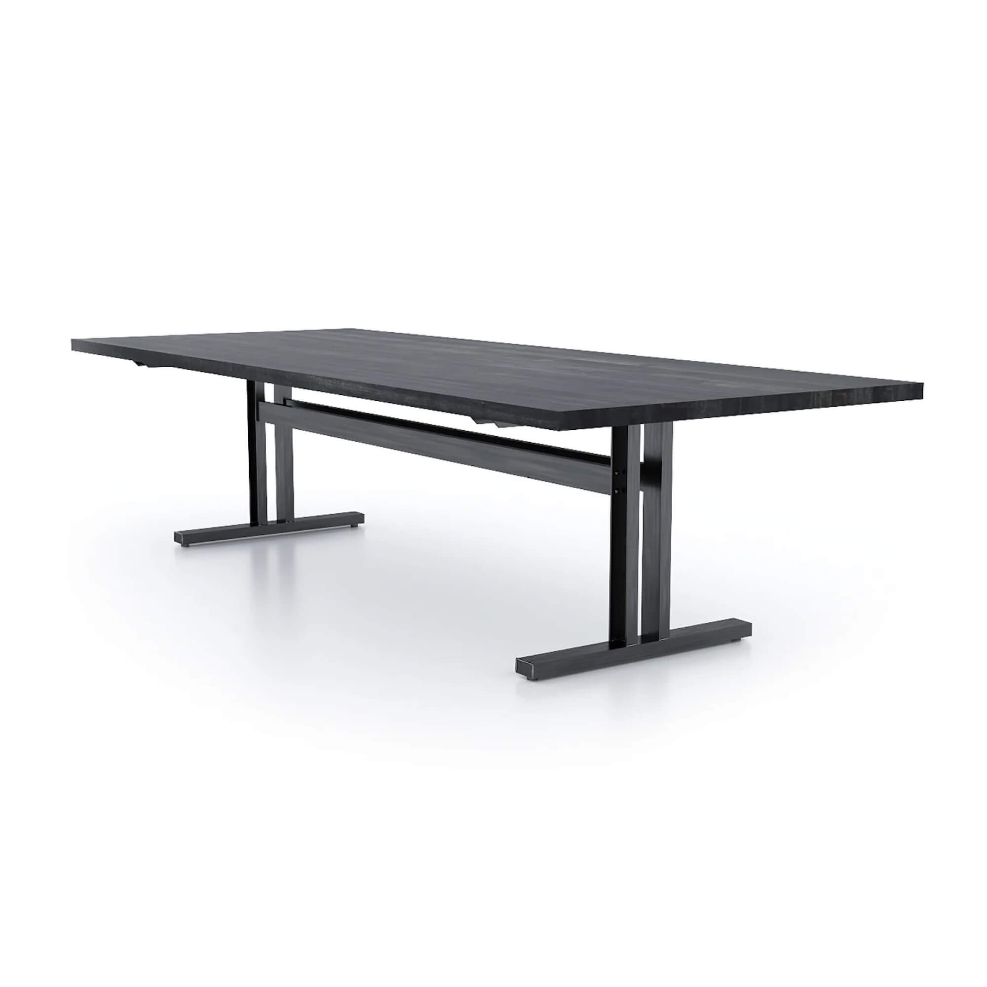 Conference room tables conference table id4 industrial conference table ebony angle view