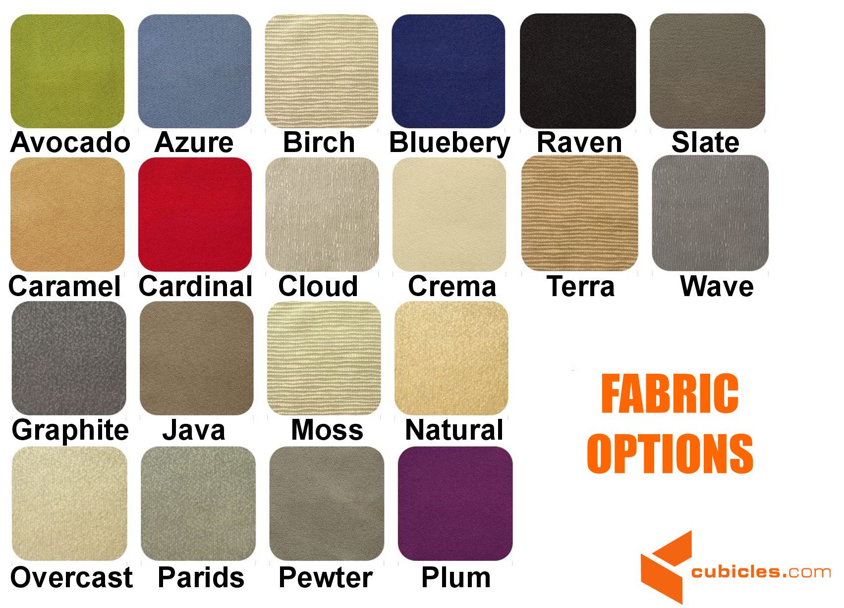 Desk dividers fabric color options 18H Desk dividers fabric color options 18H