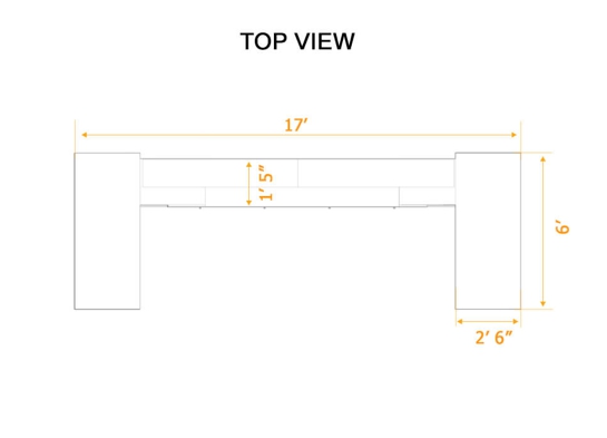 Executive office set 2D dimensions