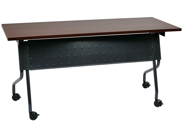 Folding training table 60x18 mahogany titanium
