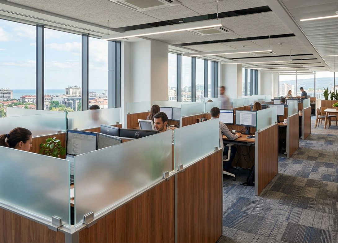 Frosted acrylic cubicle wall extender FA30H