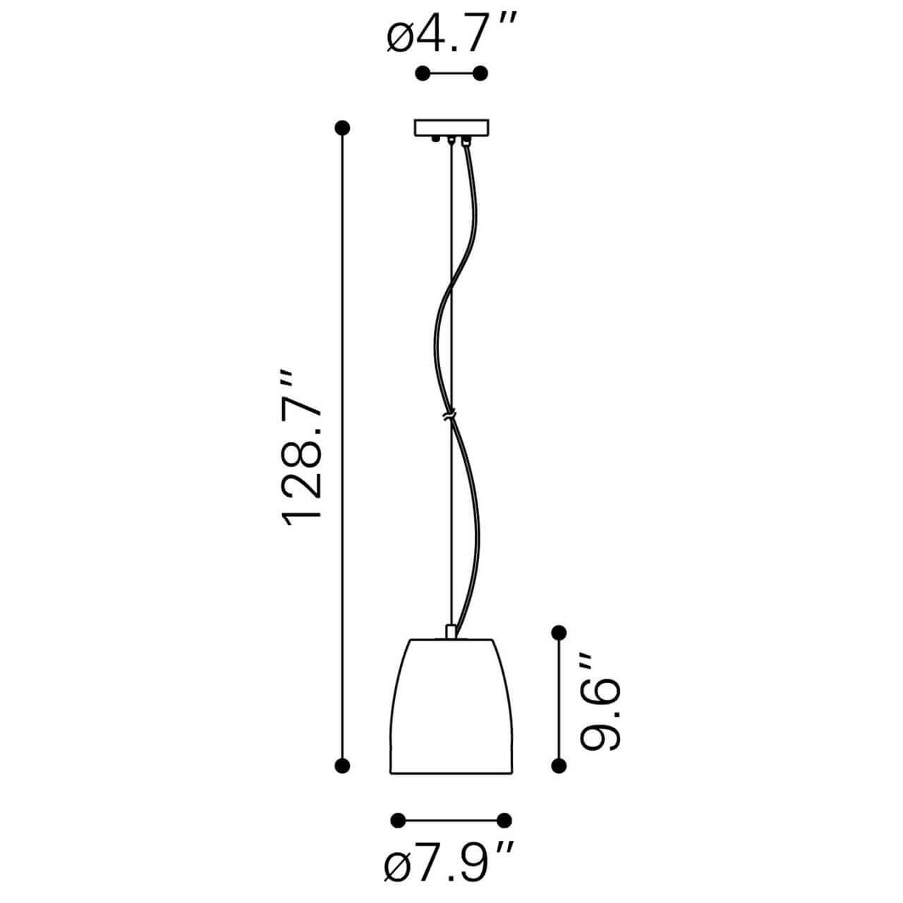 Grey drum lampshade dimensions view