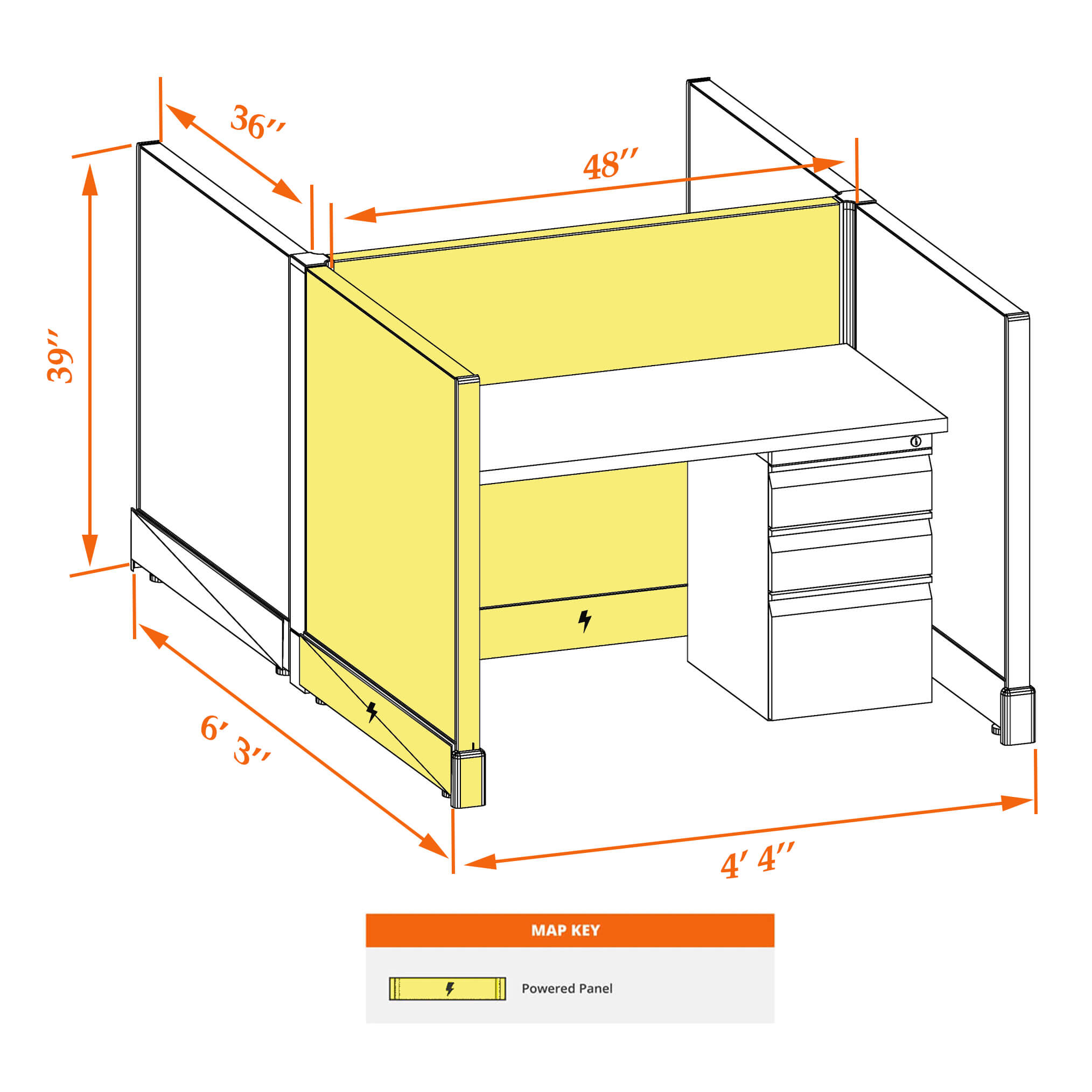 Hot desk CUB 2C 39 P 34 WHT WH PSO