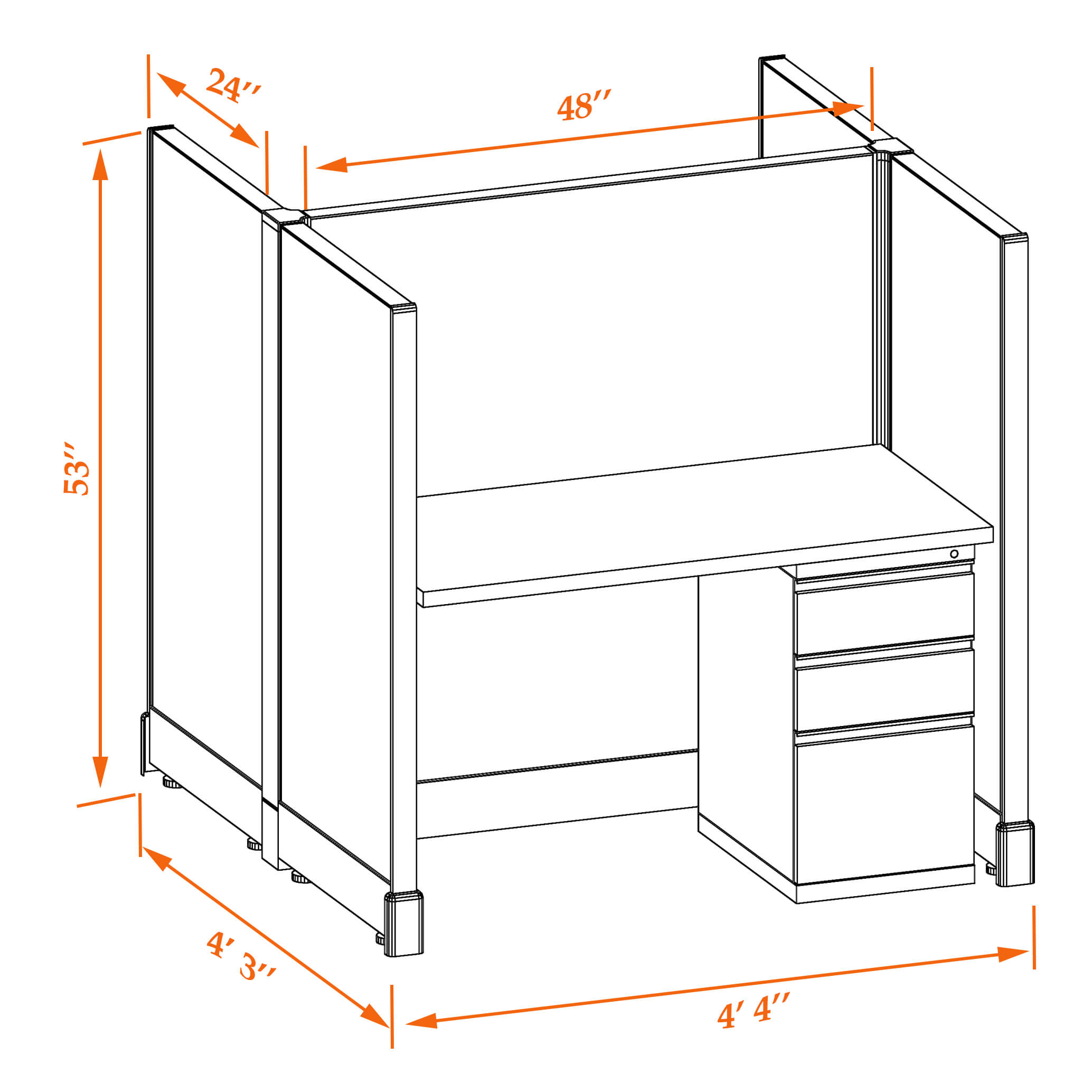 Hot desk CUB 2C 53 24 WHT WH PSO