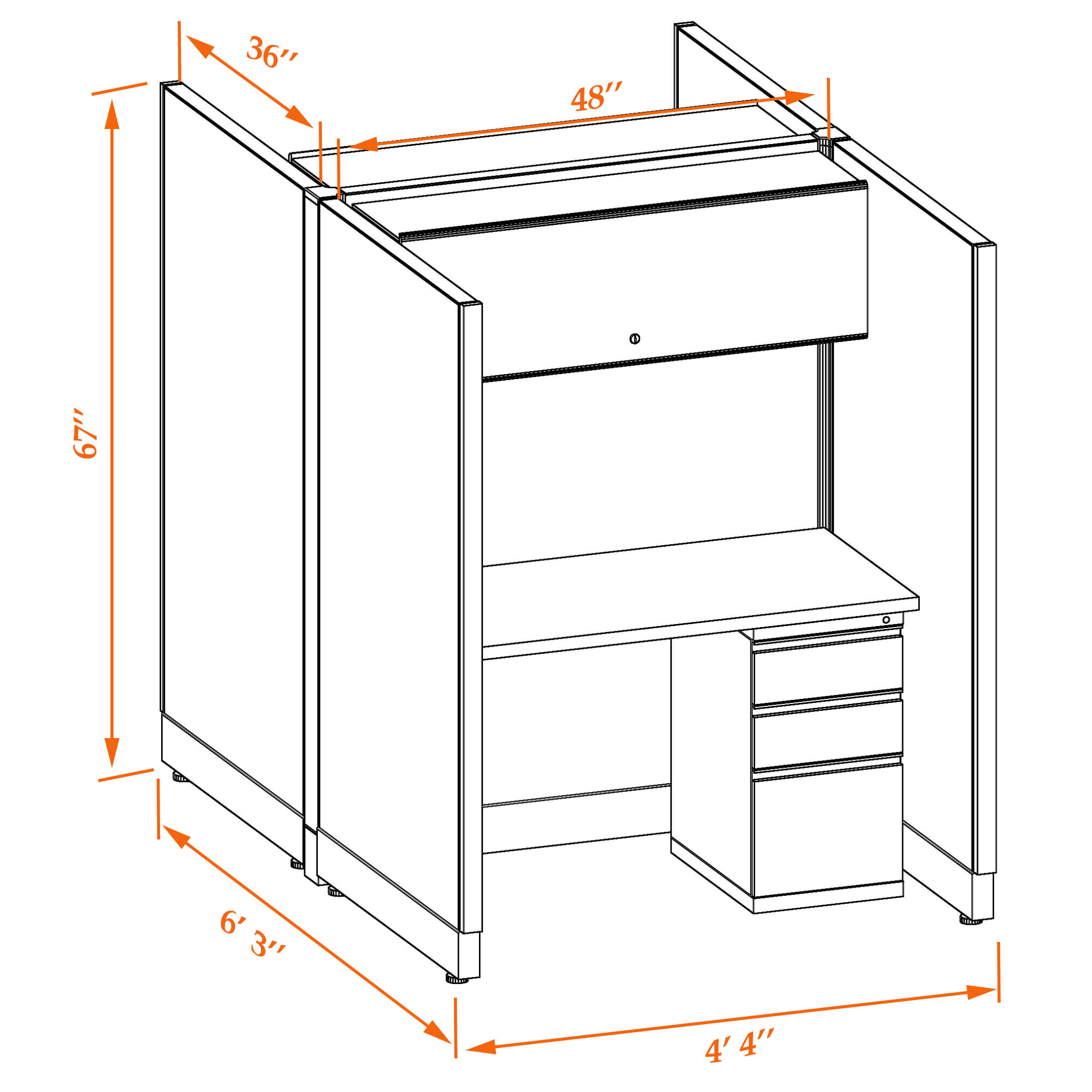 Hot desk CUB 2C 67 34 WHT WH PSO