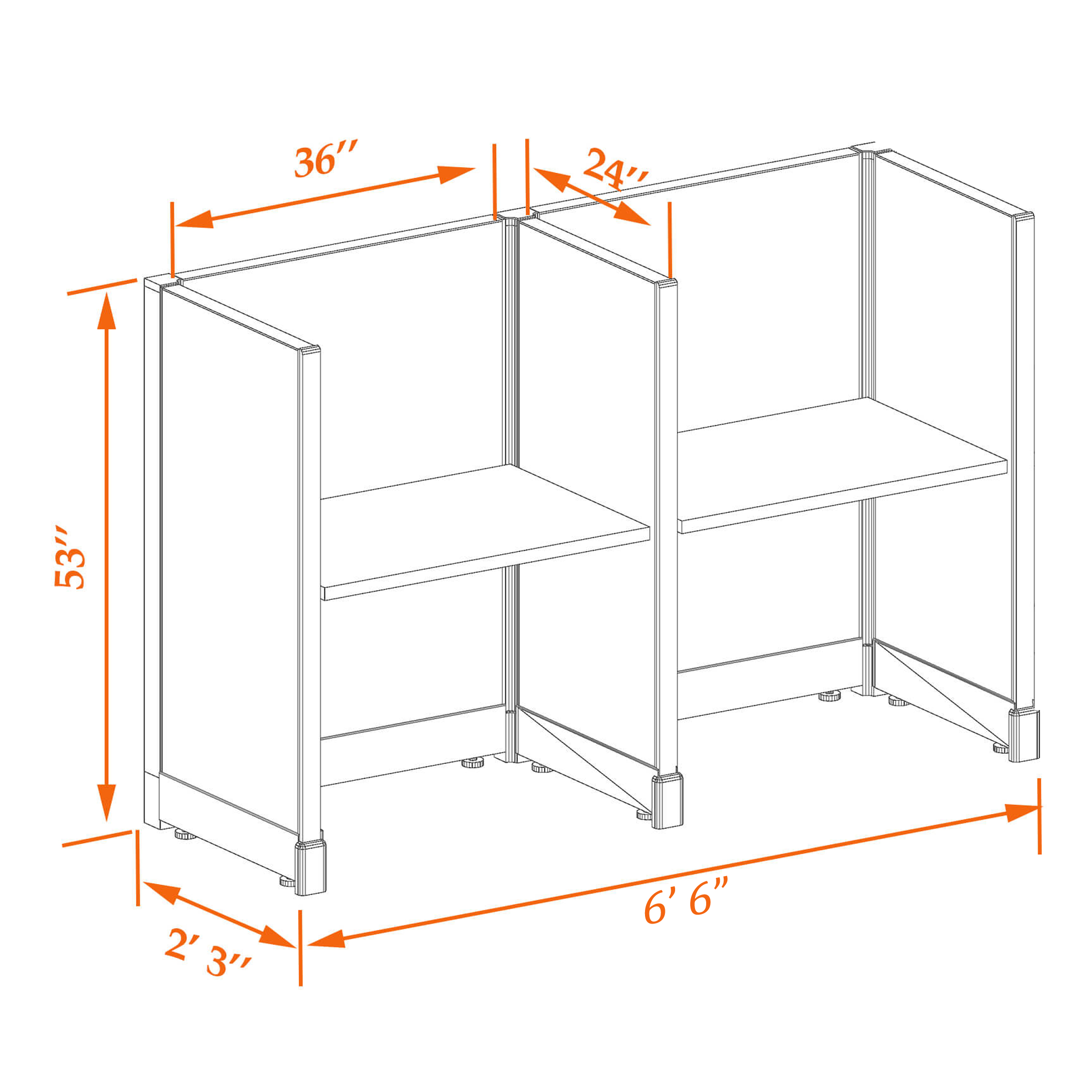 Office cubicle desk 53HU 23 2PI