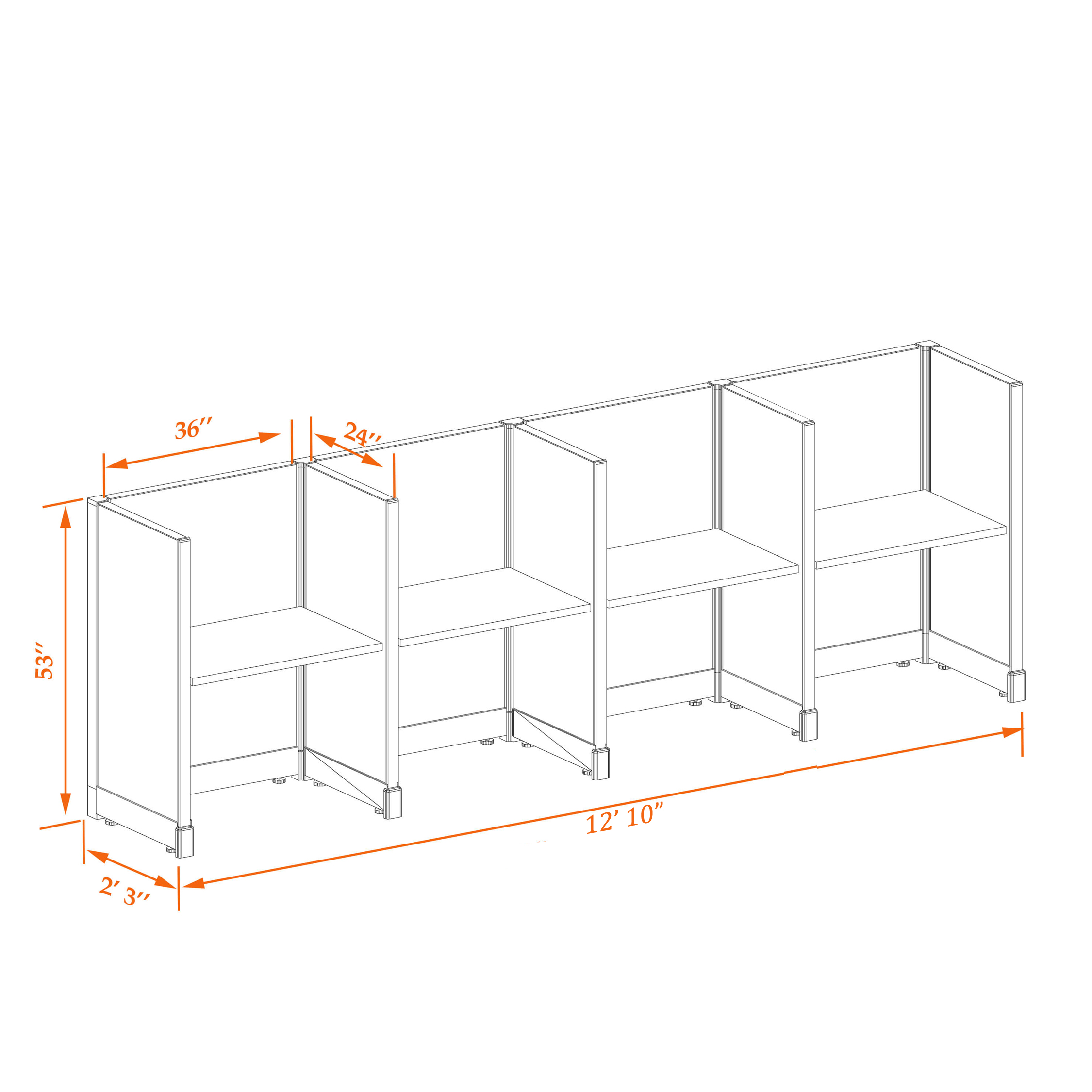 Office cubicle desk 53HU 23 4PI