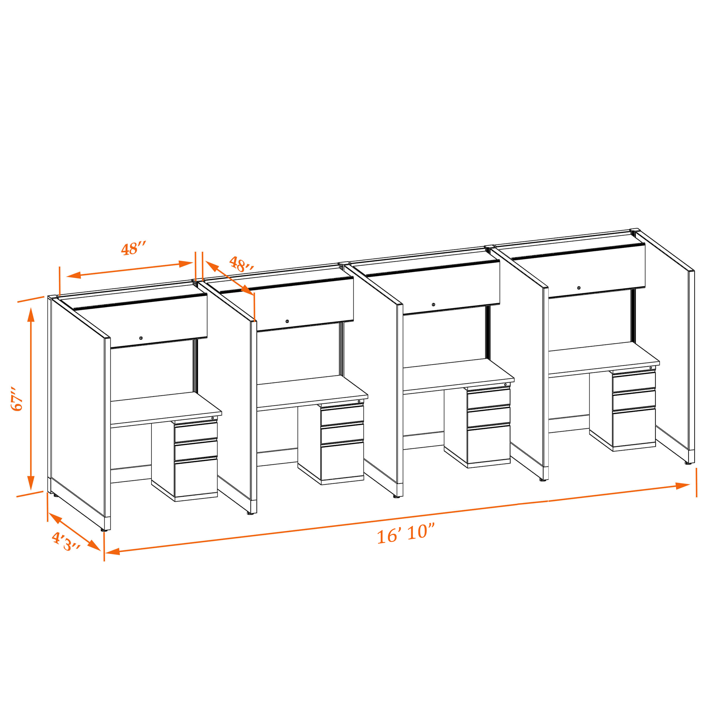 Tall cubicles 67HU 44 4PI 1