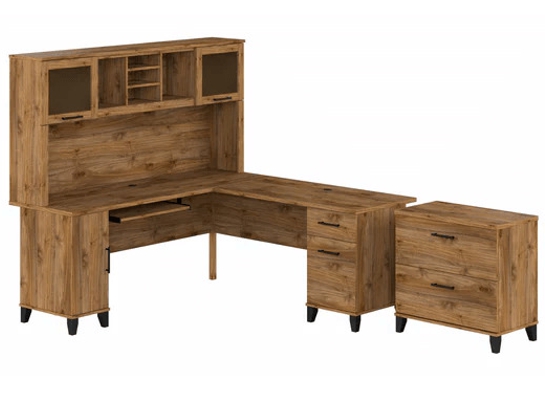 L shaped computer desk with traditional file cabinet 72 w highlight fresh walnut 1 L shaped computer desk with traditional file cabinet 72 w highlight fresh walnut 1