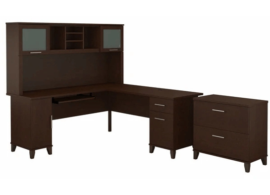 L shaped computer desk with traditional file cabinet 72 w highlight mocha cherry 1 L shaped computer desk with traditional file cabinet 72 w highlight mocha cherry 1