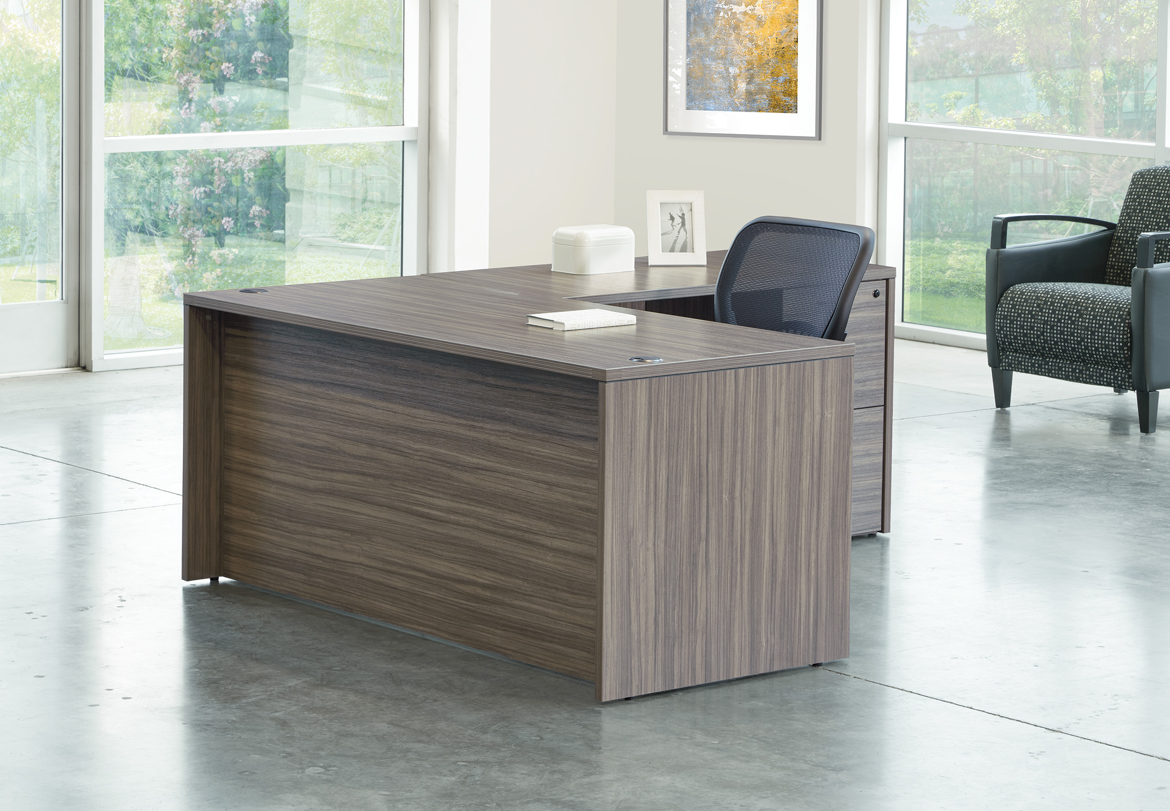 L shaped desk large l shaped desk contemporary l shaped desk urban walnut space view