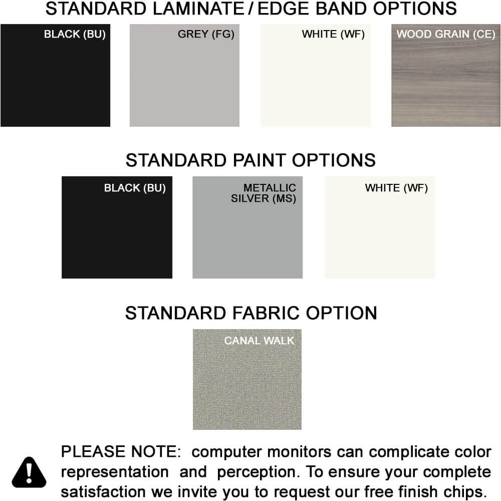 Fully systemized office series finishes options