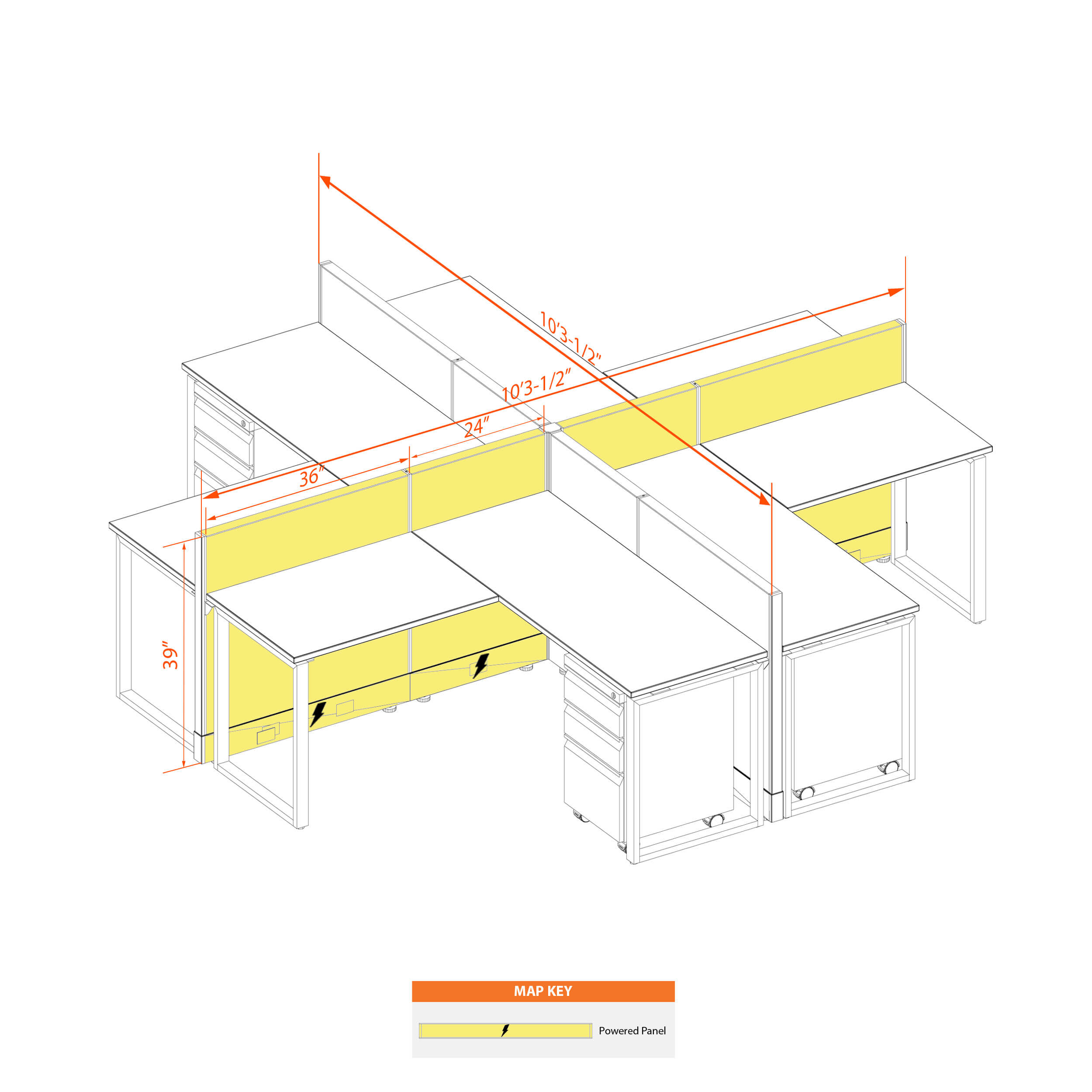 Office benching systems 55 39p x