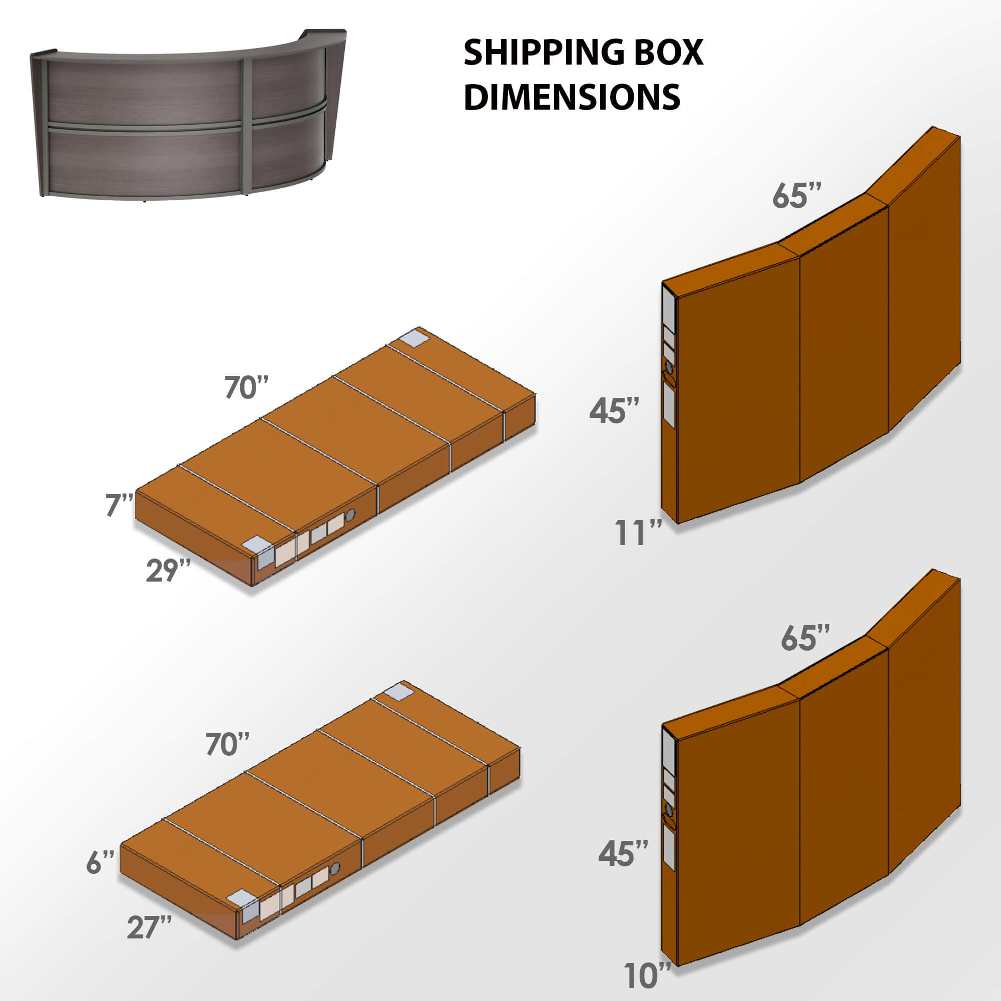 Li1 elegant modern reception desk box dimensions