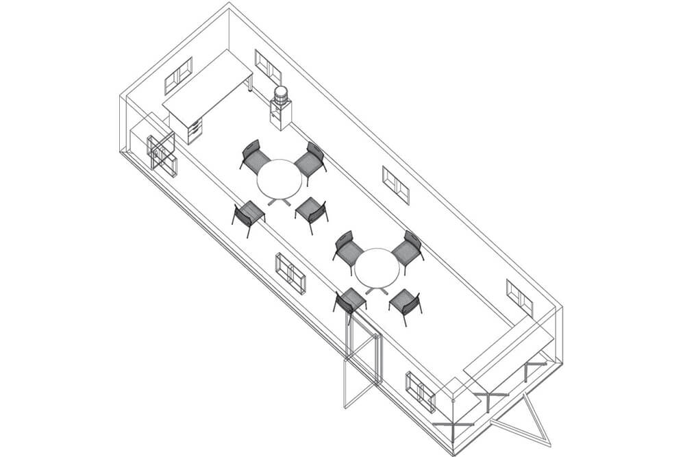 Portable break room 3d drawing 2