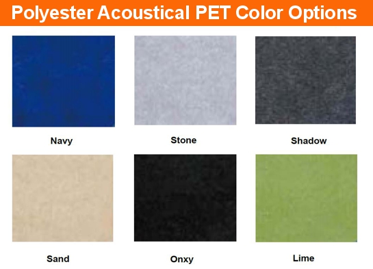 Polyester acoustical PET color options 18H