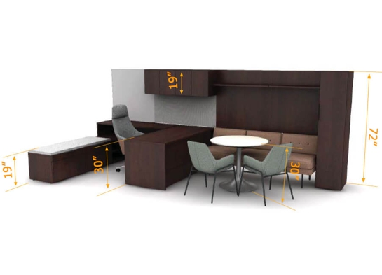Private workspace furniture 3d dimensions Private workspace furniture 3d dimensions