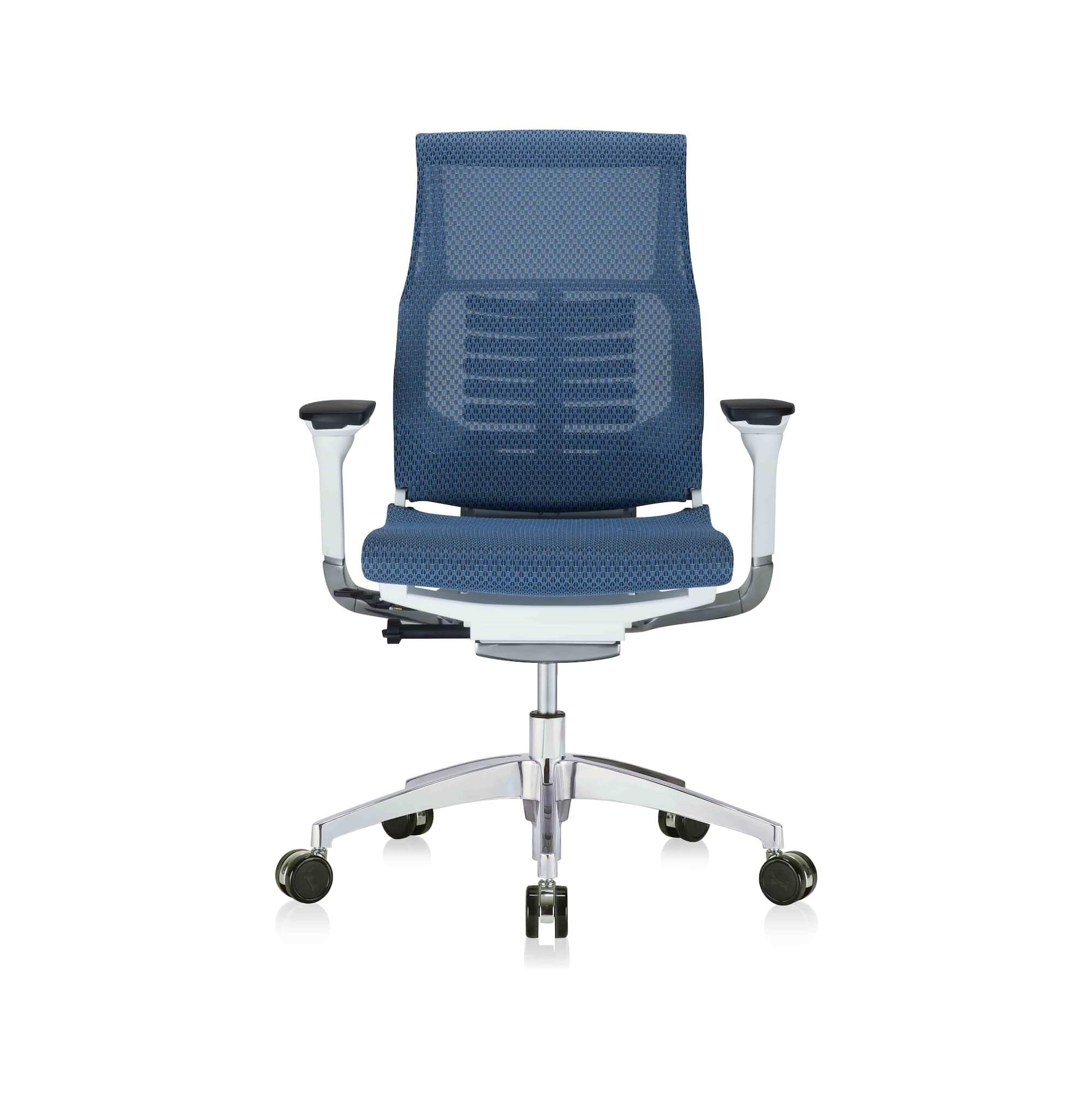 Office furniture chairs office desk chairs executive ergonomic office chair for sciatica blue and white frame front view