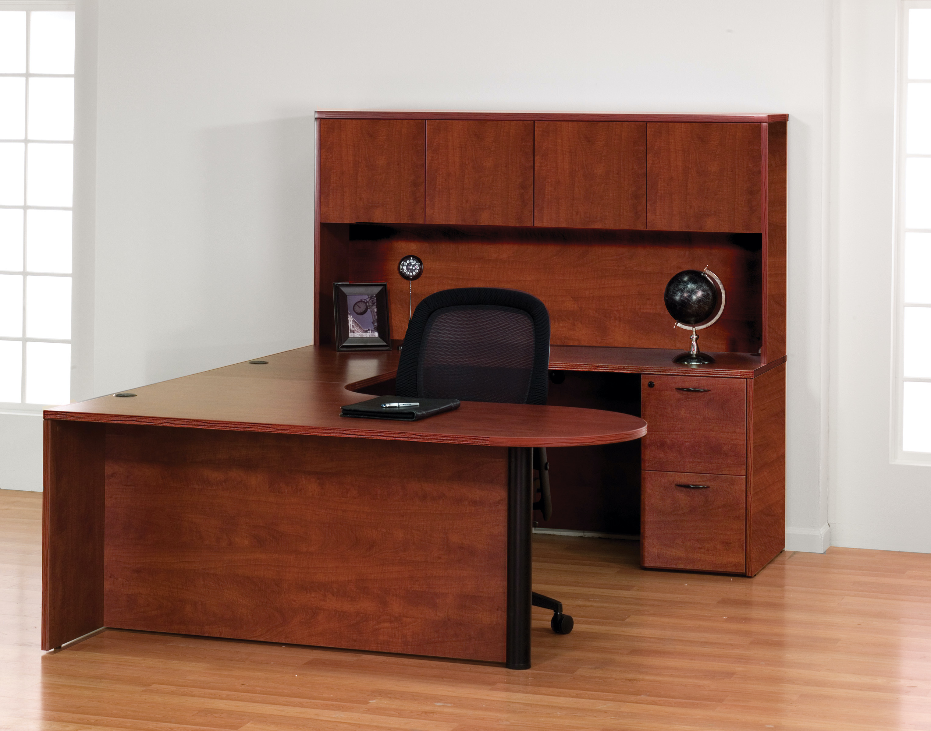 U shaped desk u shaped desk with hutch modern u shaped desk with hutch cherry space view right 1