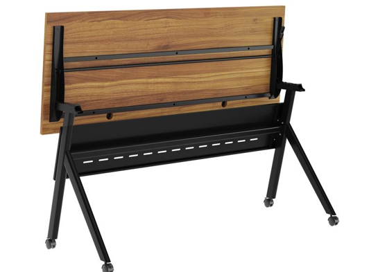 Training table with t leg 5x2 walnut black 12