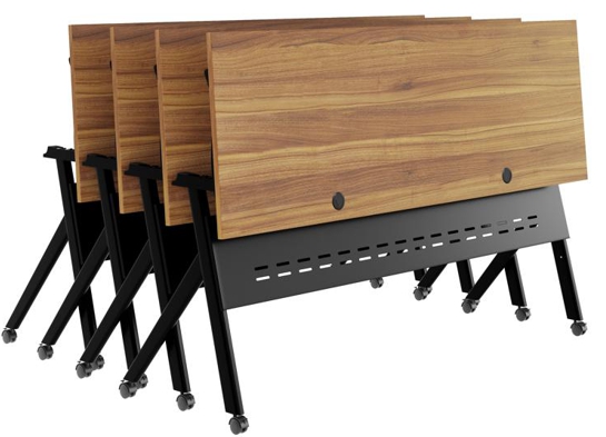 Training table with x leg 6x2 walnut blck 11