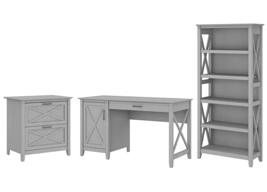 West style desk with drawer file cabinet and 5 shelf bookcase highlight cape cod gray West style desk with drawer file cabinet and 5 shelf bookcase highlight cape cod gray